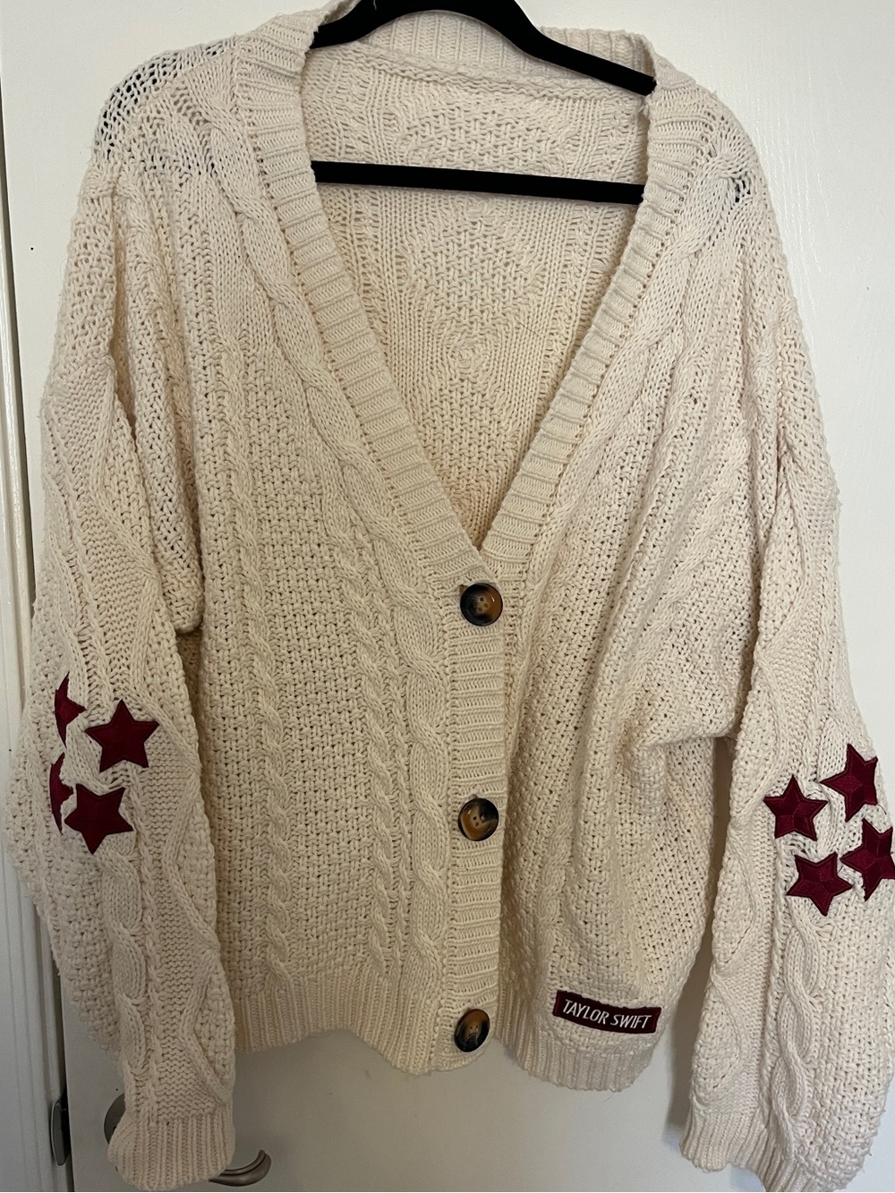 Taylor Swift red cardigan M/L with red elbow stars